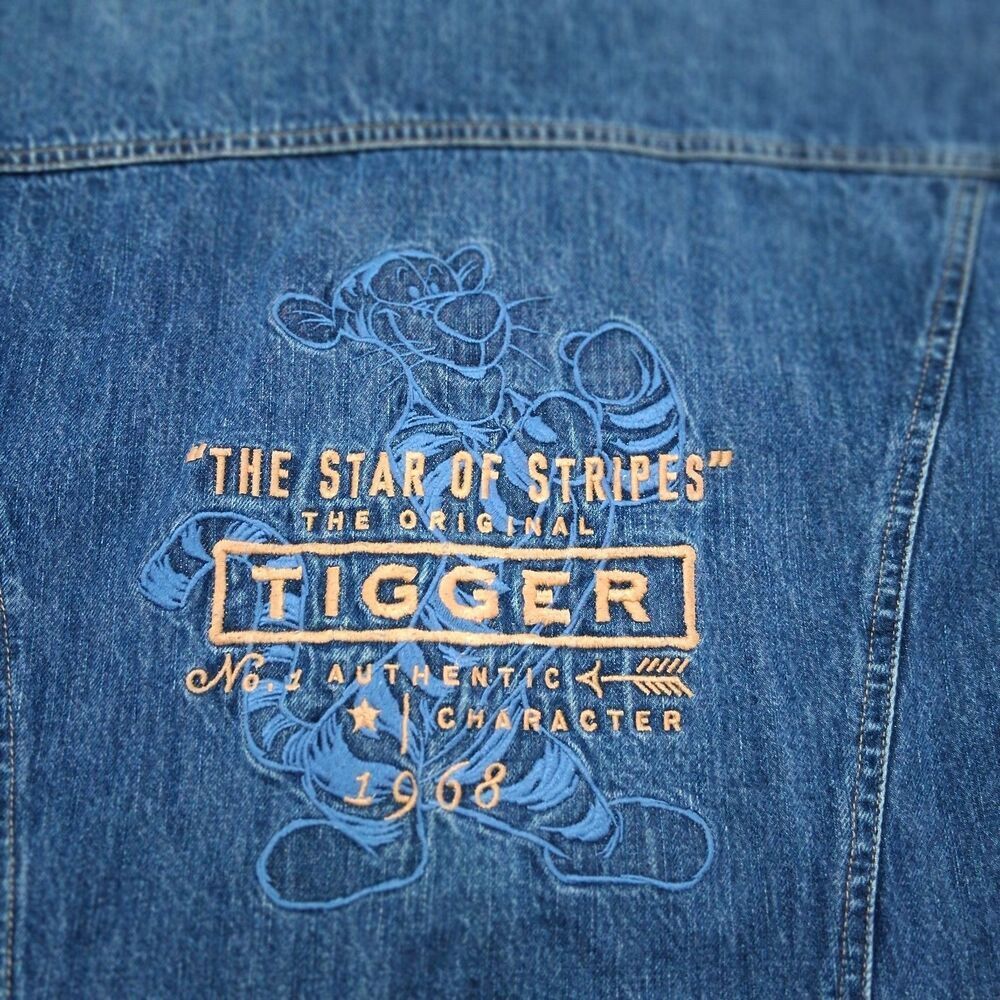 Disney Store Tigger Stars Stripes 1968 Jean Jacket 1990s Men M Womens L